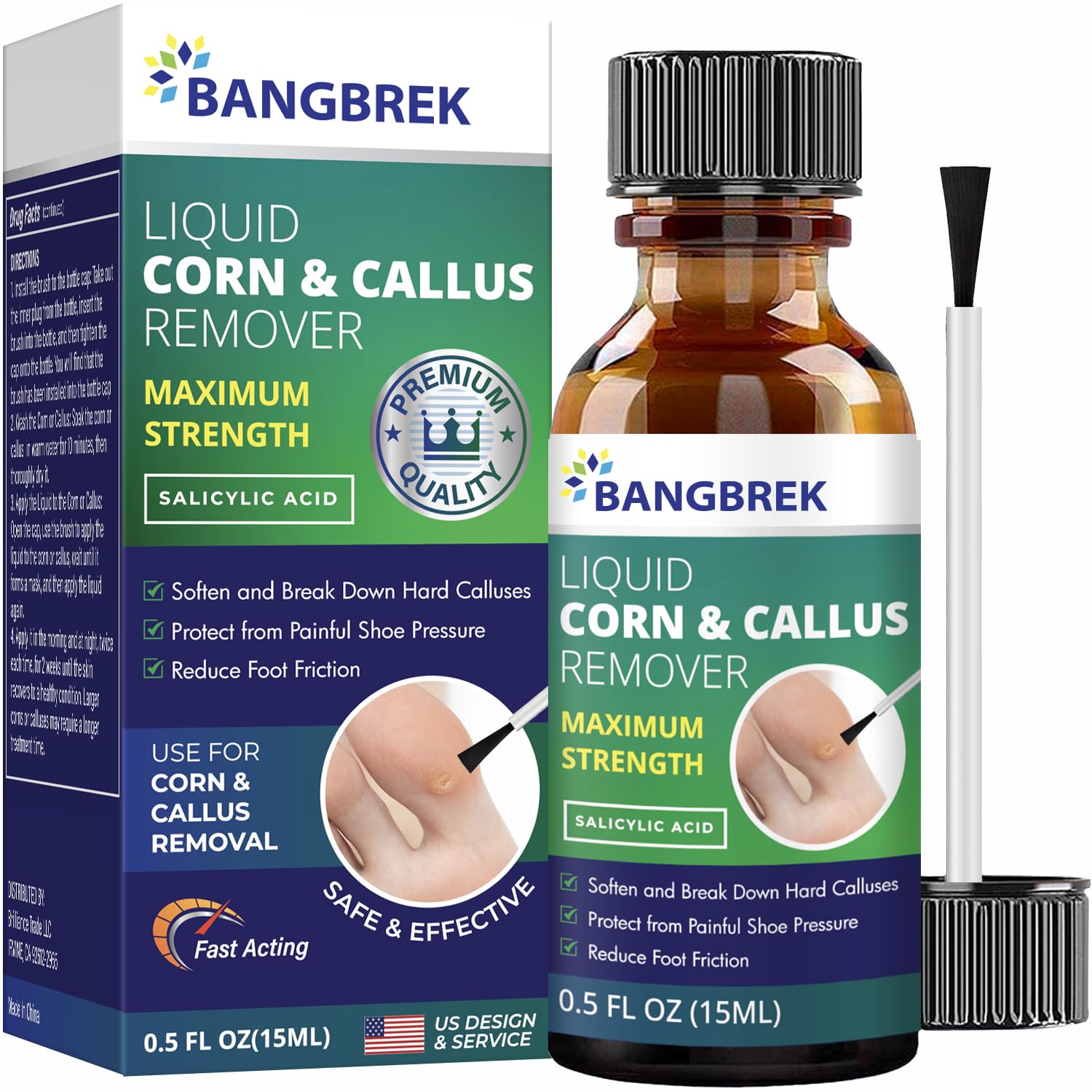 Corn Removers for Toes: Liquid Salicylic Acid Corn Removers for Feet - Corn Callus Remover for Feet Extra Strength (0.5 fl oz)