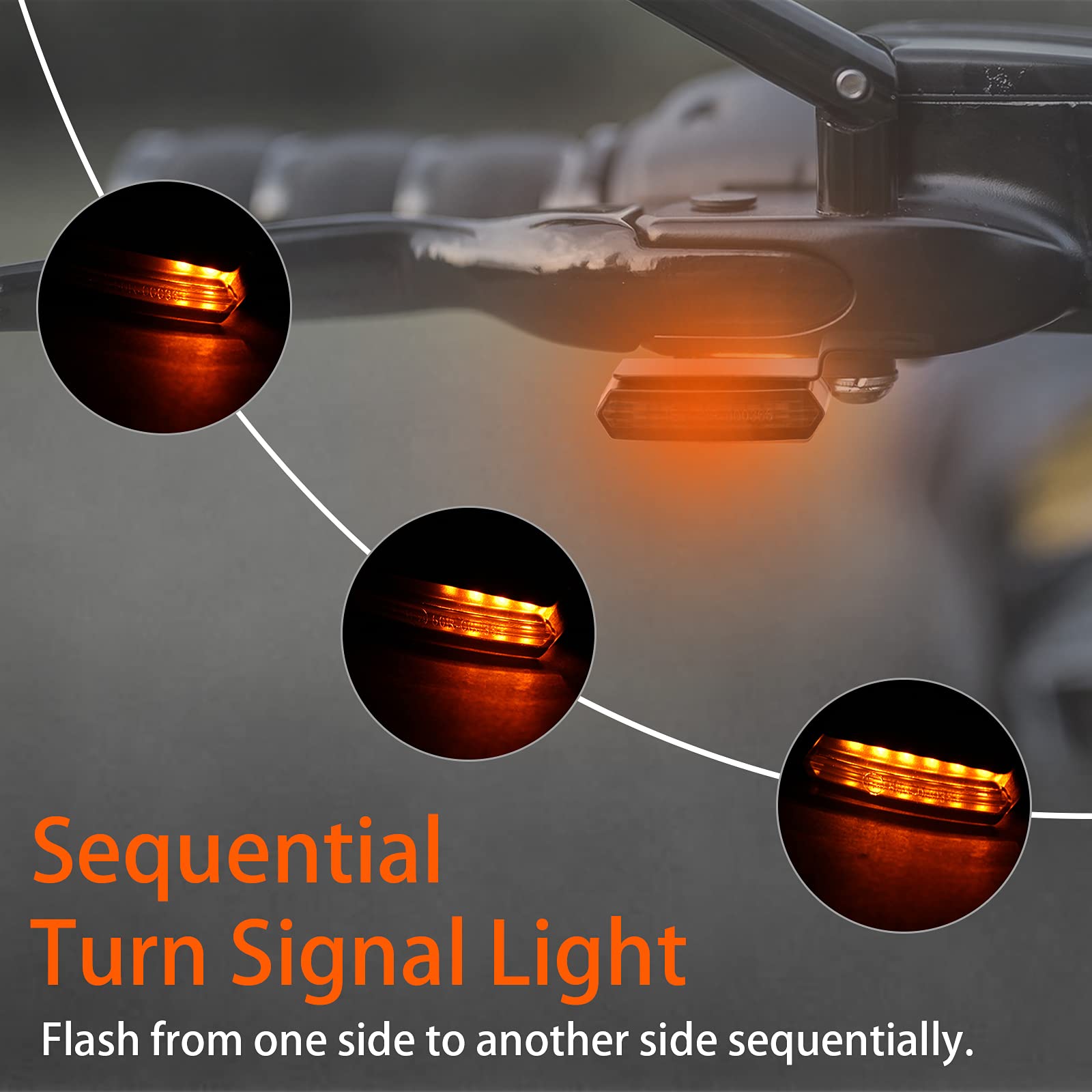 JMTBNO LED Frecce Moto Indicatori di Direzione per Moto Manubrio Ambra Luminoso Mini Indicatori di Direzione Sequenziale Lampeggiante Luci per Cafe Racer Scooter Cruiser Quad Street Bike