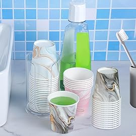 Huifany 300Pack 3 oz Paper Cups Disposable Bathroom Small Mouthwash Cups Bath Cup 3 oz Paper for Bathroom,Birthday Party, Travel, Events, Picnic, BBQ