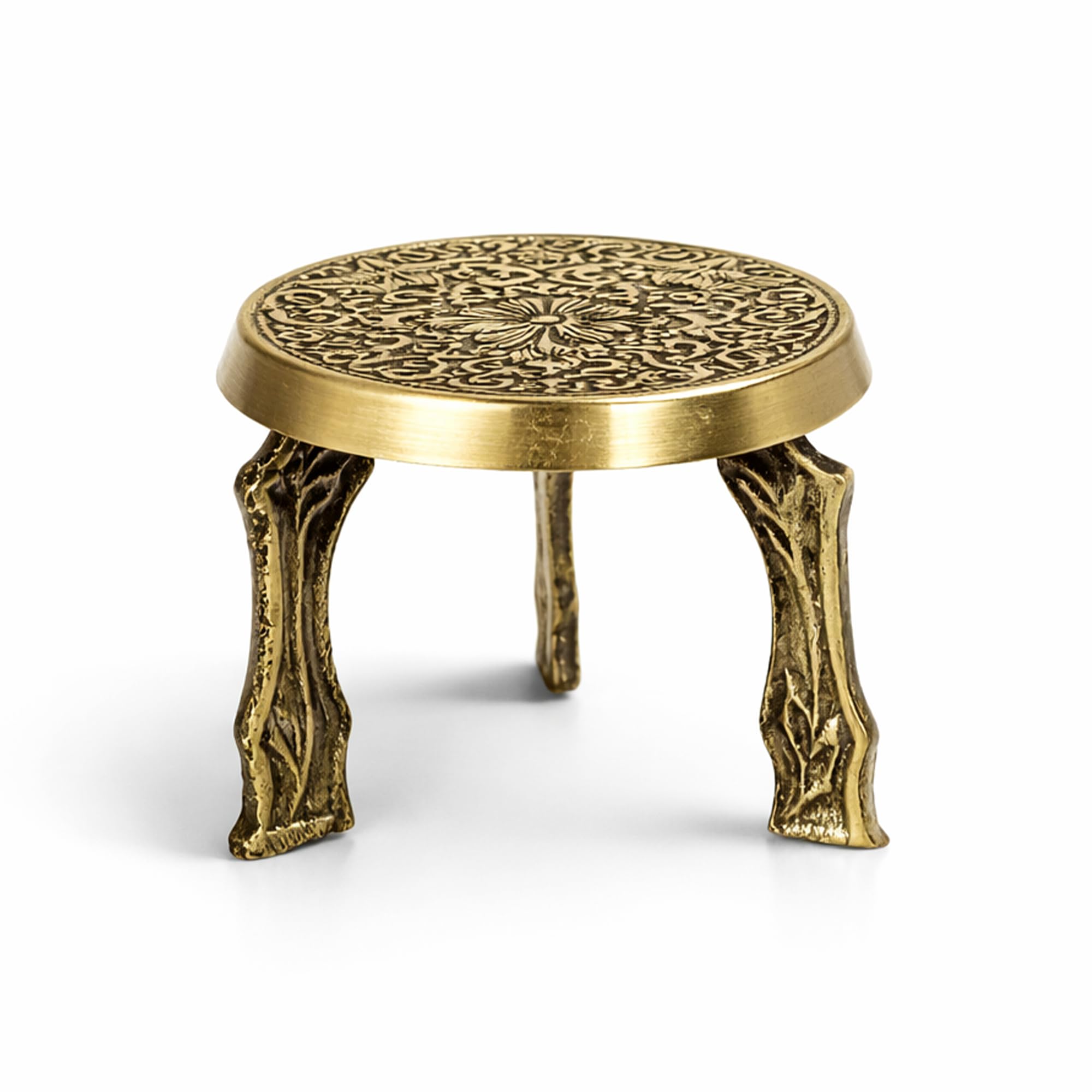 Putrika Traditional Brass Mukali | Stool | Peeta | Mukkali Trumpet | chowki Pooja for God Idols Mini Mukali (80, Grams) 2