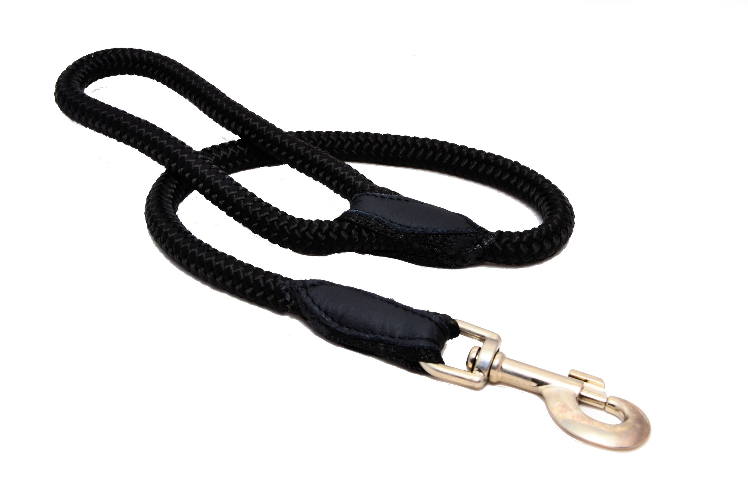 Zooleszcz BLACK SHORT STRONG ROPE Dog Lead 27" (70cm) LONG (14mm thick)