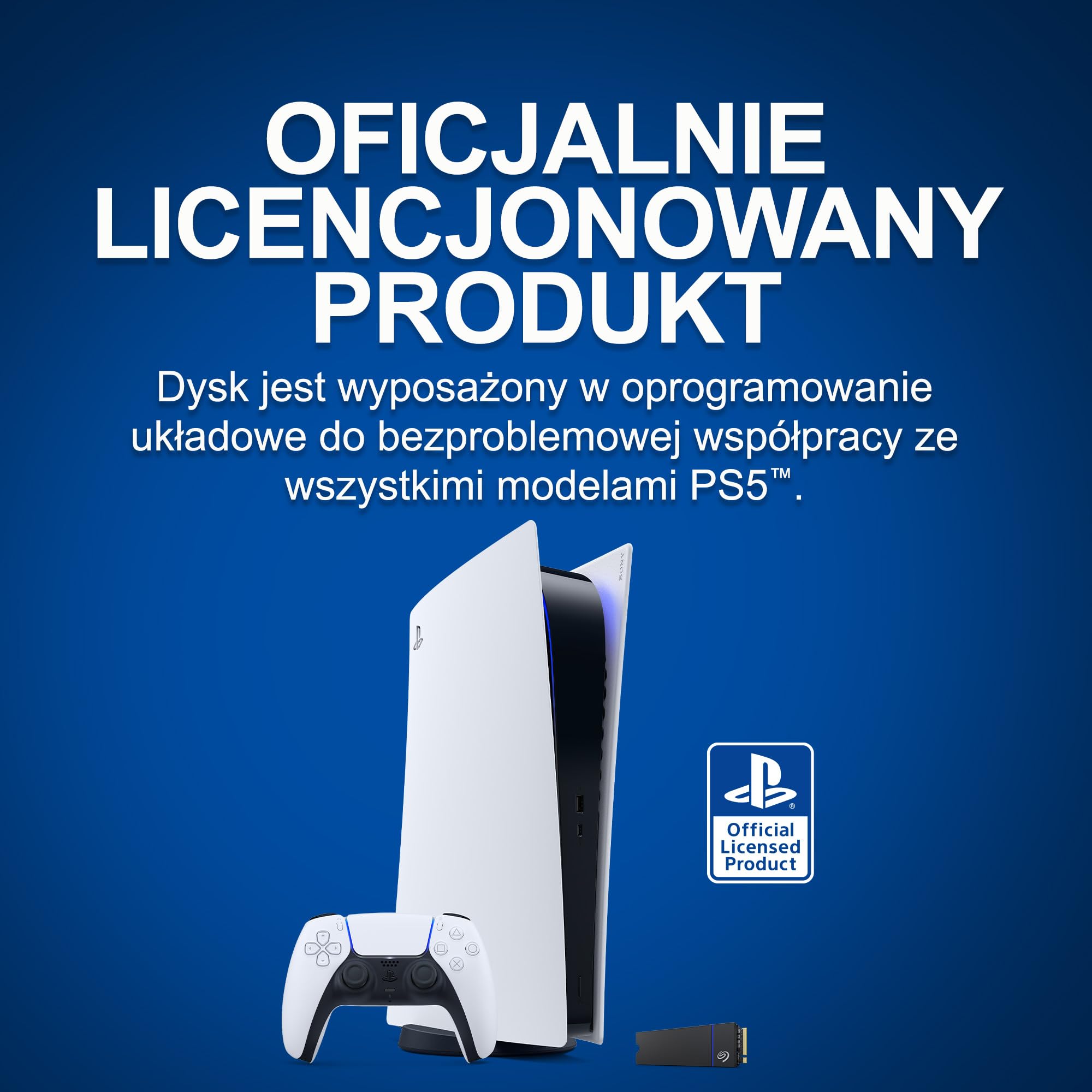 Seagate Game Drive PS5 NVMe SSD 1TB, Wewnętrzny dysk SSD , PCIe Gen4 NVMe 1.4, 7400 MB/s, Heatsink (ZP1000GP3A2001)