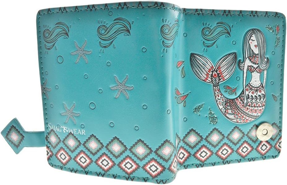 Shag Wear Mermaid Garden Small Zipper Women's Wallet (Teal)