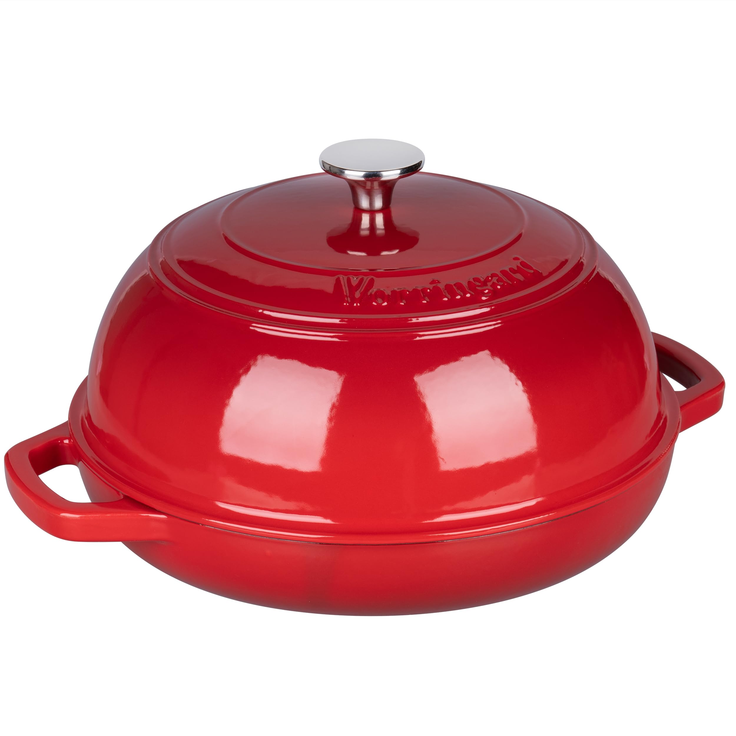 VORRINGARD Olla holandesa de hierro fundido con tapa para hornear pan, incluye suministros para hornear pan de masa madre como cesta de prueba de pan Banneton, horno de pan de 6 cuartos de galón, rojo