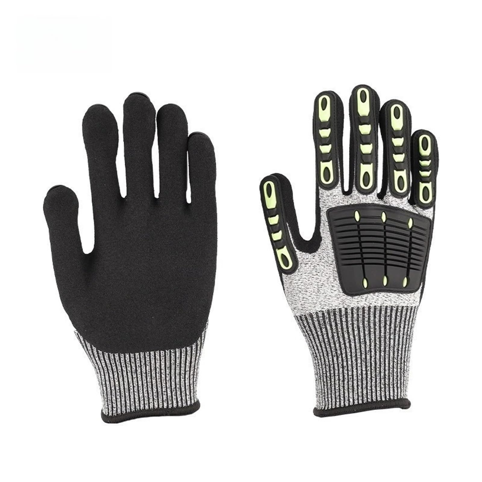 Genérico Guantes Anticorte, Protección Laboral Grado 5, Nitrilo Antideslizantes Y Resistentes Al Desgaste(Grey,M)