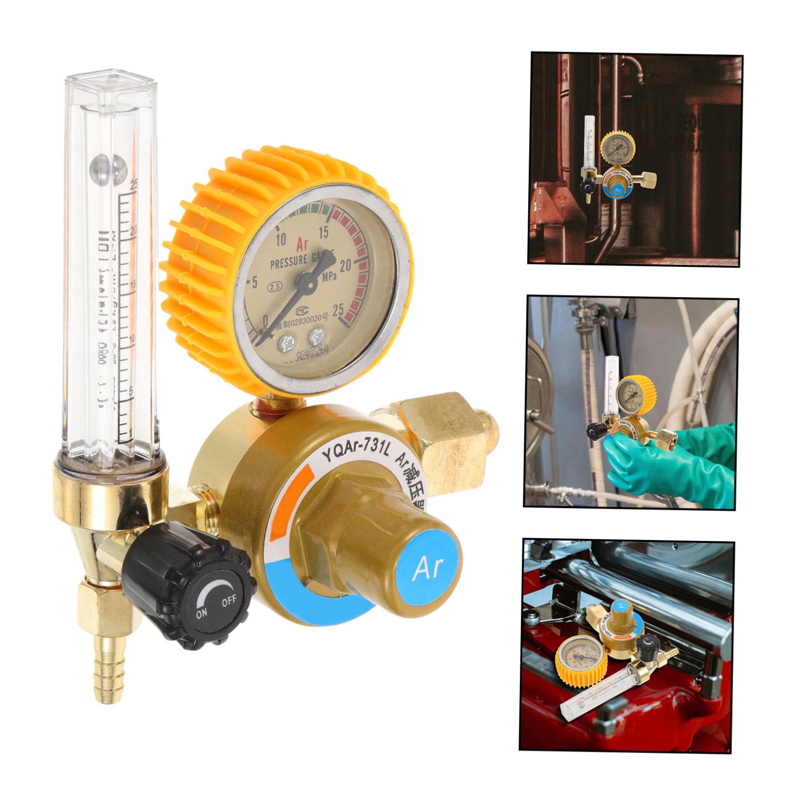 Argon Gasdruckminderer mit Manometer Präzise Argondurchflussregelung Anti Fall Legierung Undpc Material für Schweißerzubehör und Argon Gas