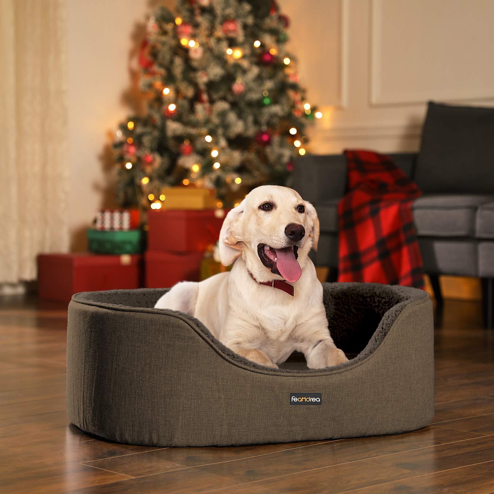 Feandrea Cuccia Cane, Cuscino Reversibile, Lavabile, 92 x 72 x 28 cm PGW033K01