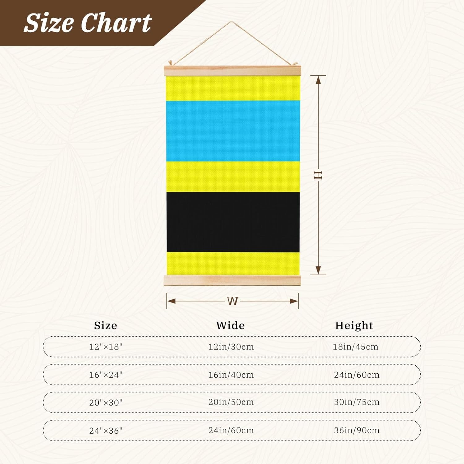 Flag Of The Sultanate Of Burongan Print Poster Hanger,Hanging Poster, Poster Frame,Wood Poster Hanger, For Wall Hanging