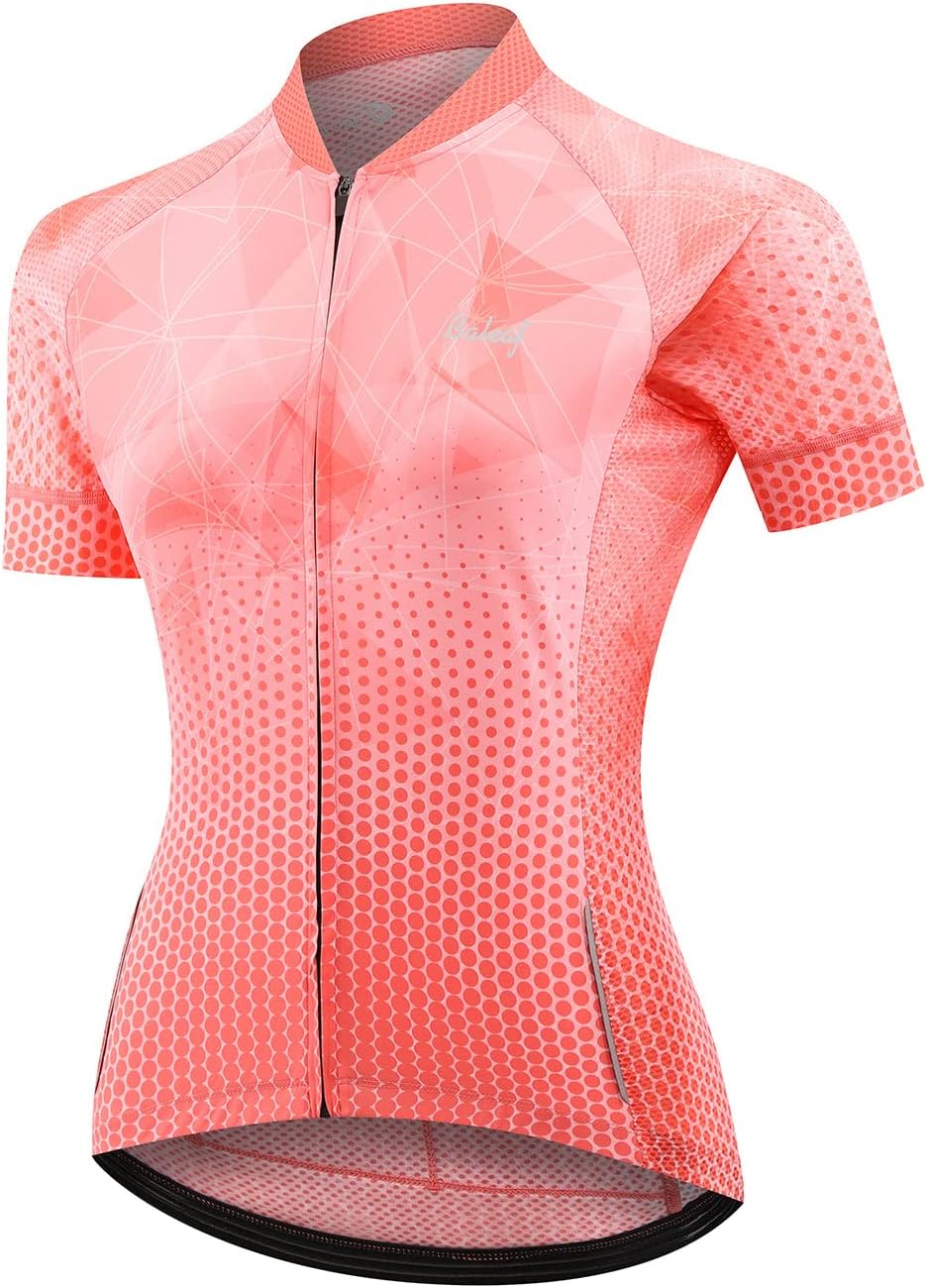 Women's Cycling Jersey Short Sleeve Road Bike Shirt Bicycle Biking Tops 4 Rear Pockets UPF50+