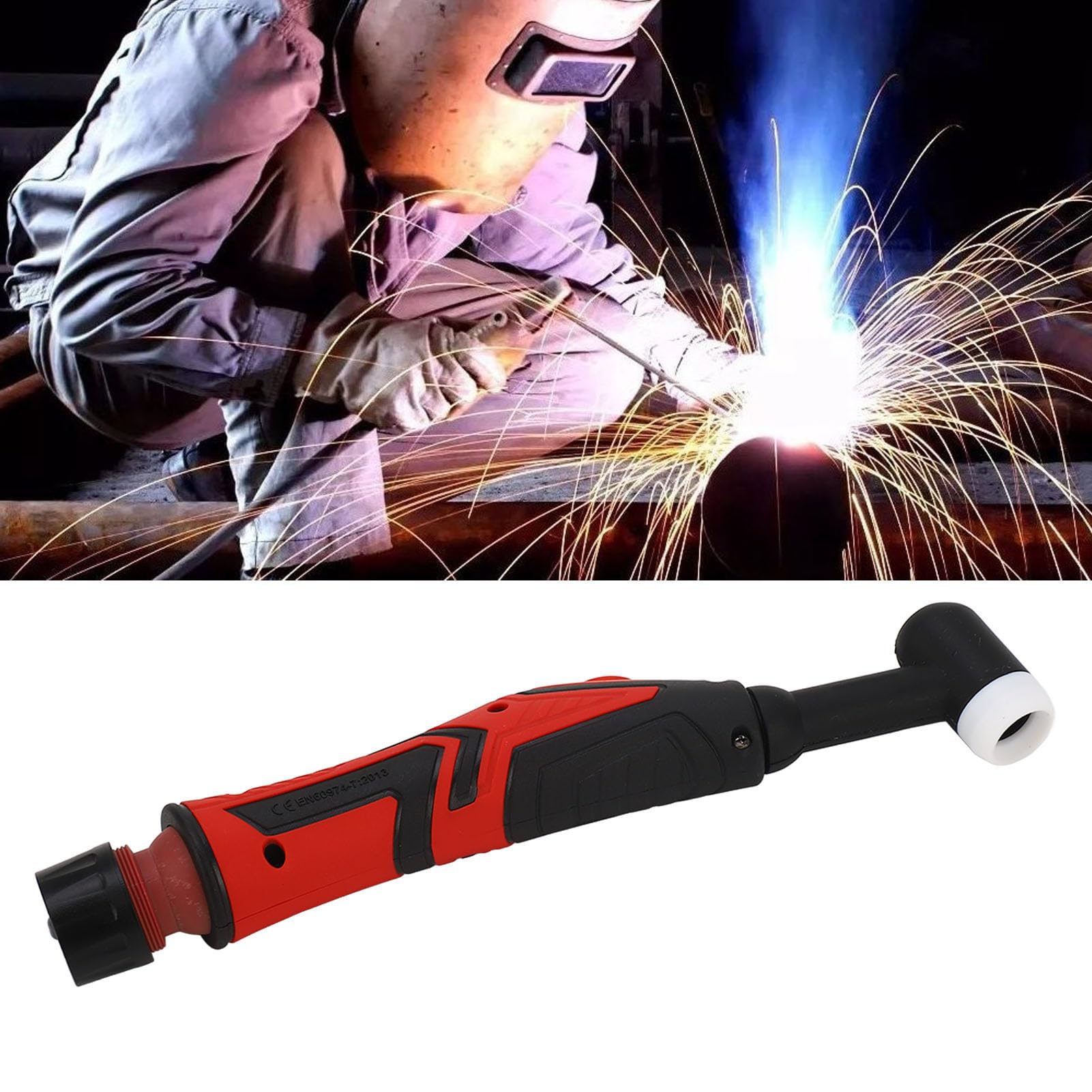 MELTSTAR Torcia per saldatura TIG WP17 SR17, bruciatore Tig, 4 metri, 150 Ampere, raffreddata ad aria, con attacco a macchina SK25 (9 mm), con filettatura di collegamento a gas M16 x 15 e 2 poli