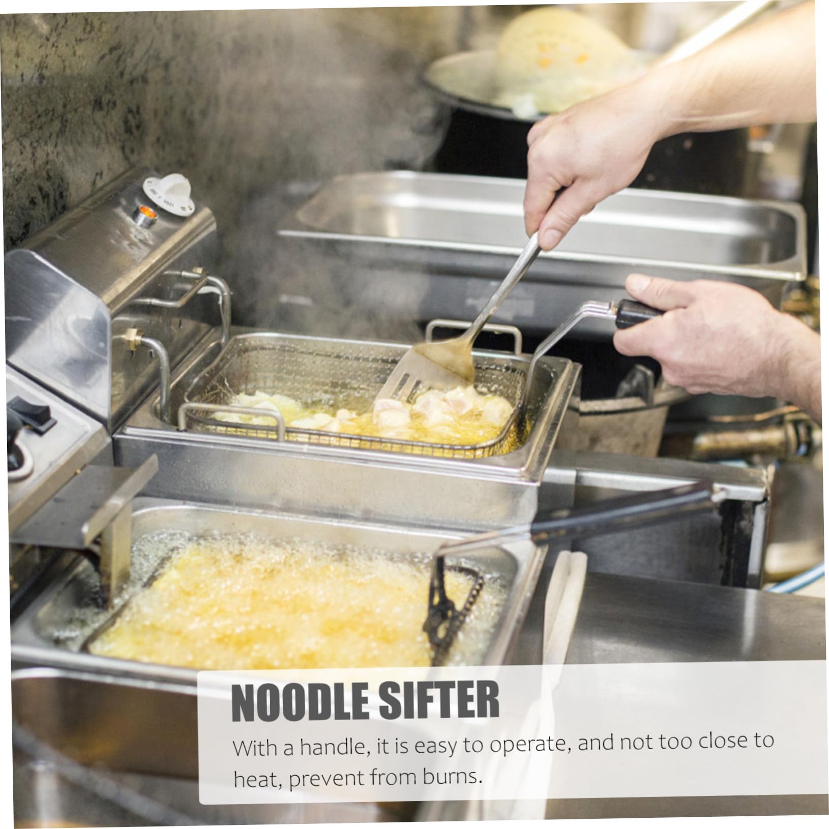 OUNONA 3 Stück Nudelnetz aus rostfreiem Stahl Ramen-Nudelkorbsieb klein Nudelkorb aus Draht Nudelsieb Pasta-Spinne-Sieb Nudelabtropfgestell Spaghetti-Sieb Rostfreier Stahl Silber