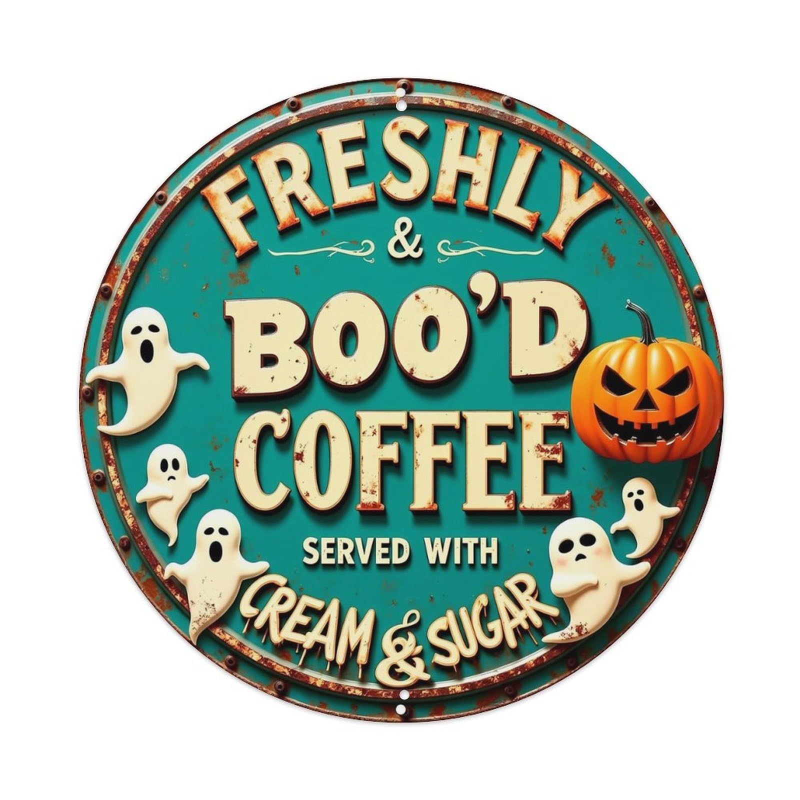 Freshly Bood Coffee Served Tin Sign Metal Poster Vintage Metal Signs for Home Man Cave Bar Cafe Kitchen laundry room Wall Decorations 8x8 inches