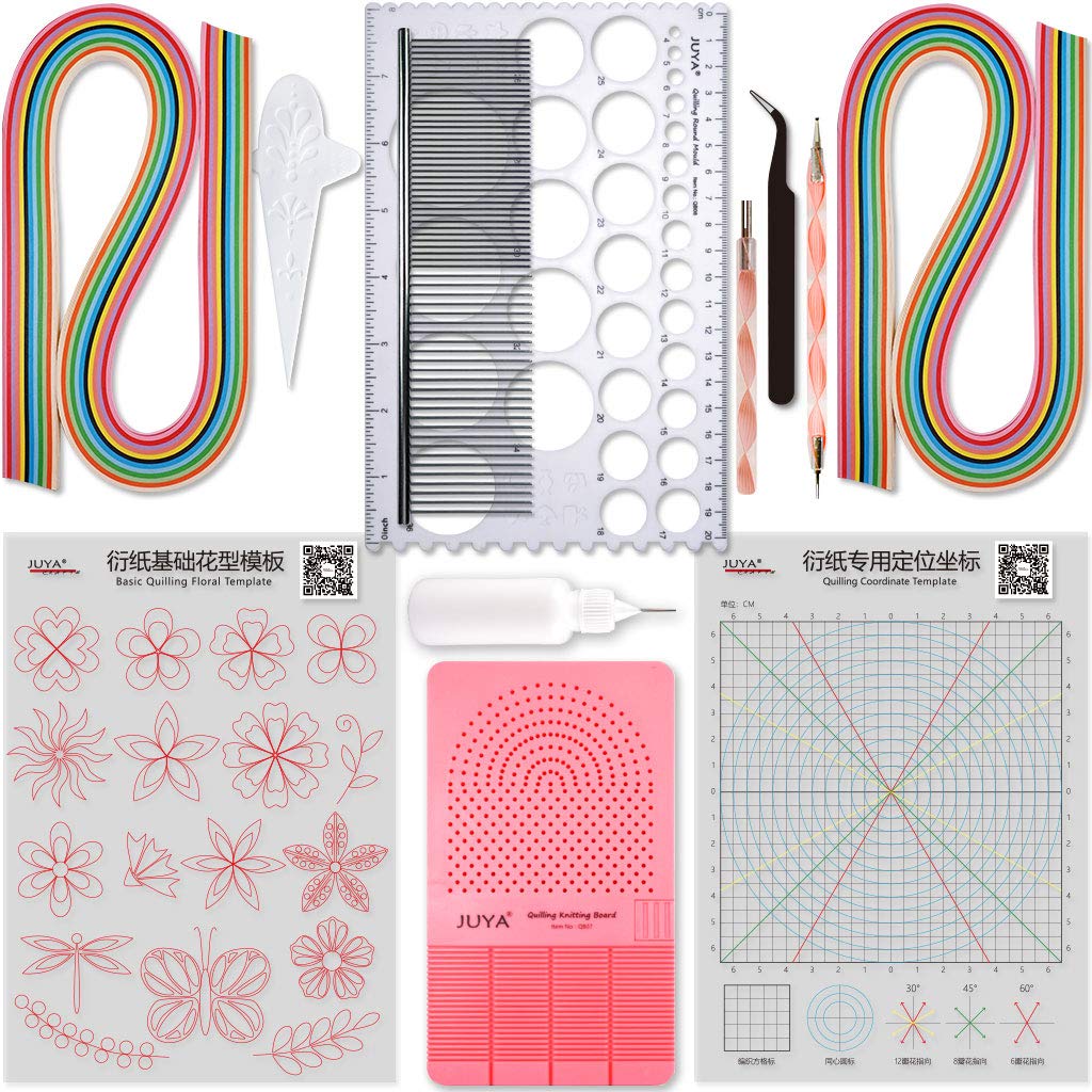 Kit Quilling JUYA Con Carta E Strumenti - 12 Colori, Colla E Modelli - Per Arte In Carta - Foto 5