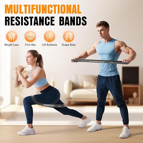 Miniatura 2 de Bandas de resistencia para entrenamiento, bandas de ejercicio para mujeres y hombres, bandas elásticas de látex para yoga, pilates, rehabilitación,