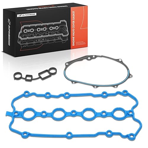 A-Premium Engine Valve Cover Gasket Set Compatible with Volkswagen, Audi Models - 2005-2013 - Jetta, Passat, Golf R, Tiguan, Eos, GTI, A3, A4 Quattro, A5, A5 Quattro, Q5, TT, L4 2.0L