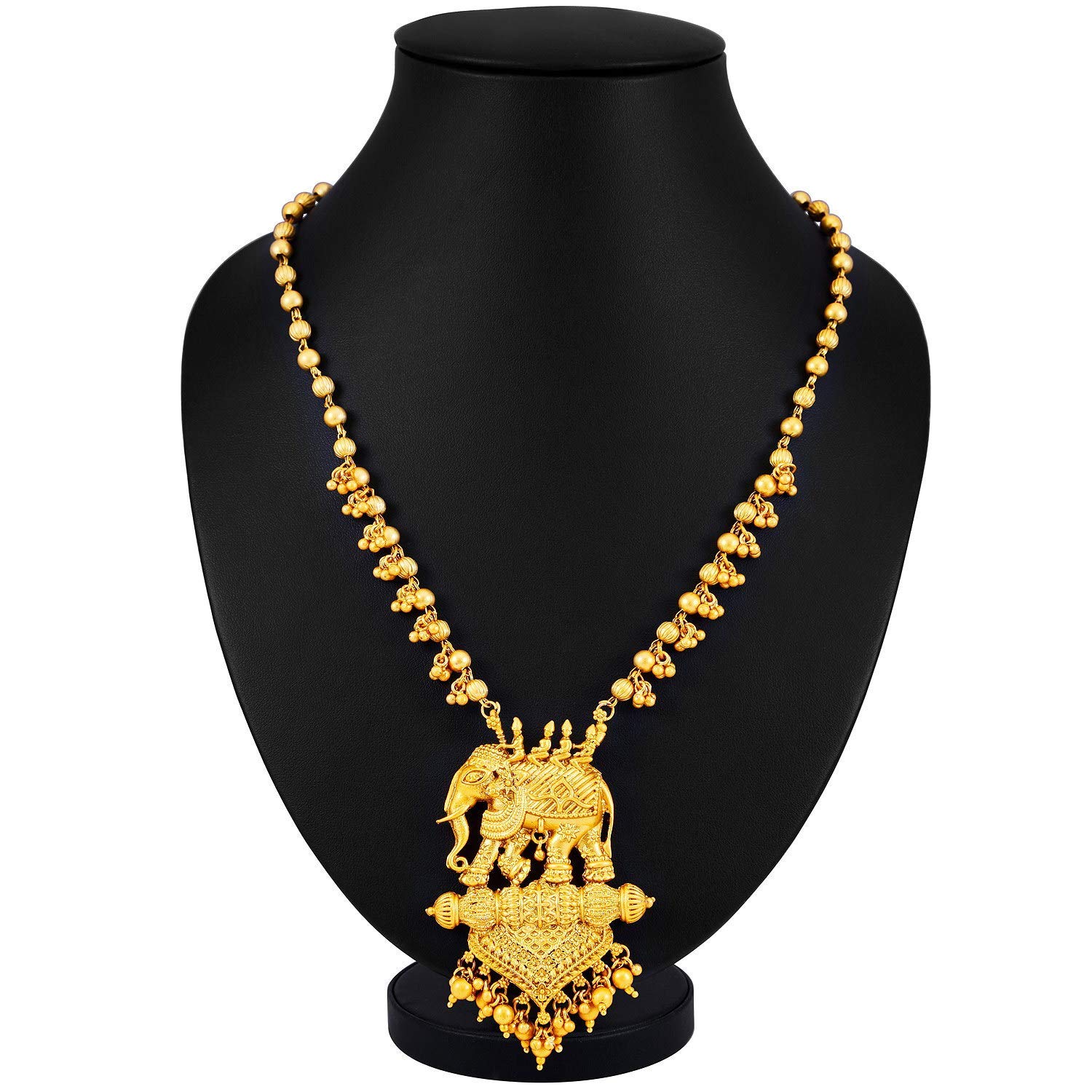 Sukkhibahubali Matte Finished Gold Plated Necklace Set For Women