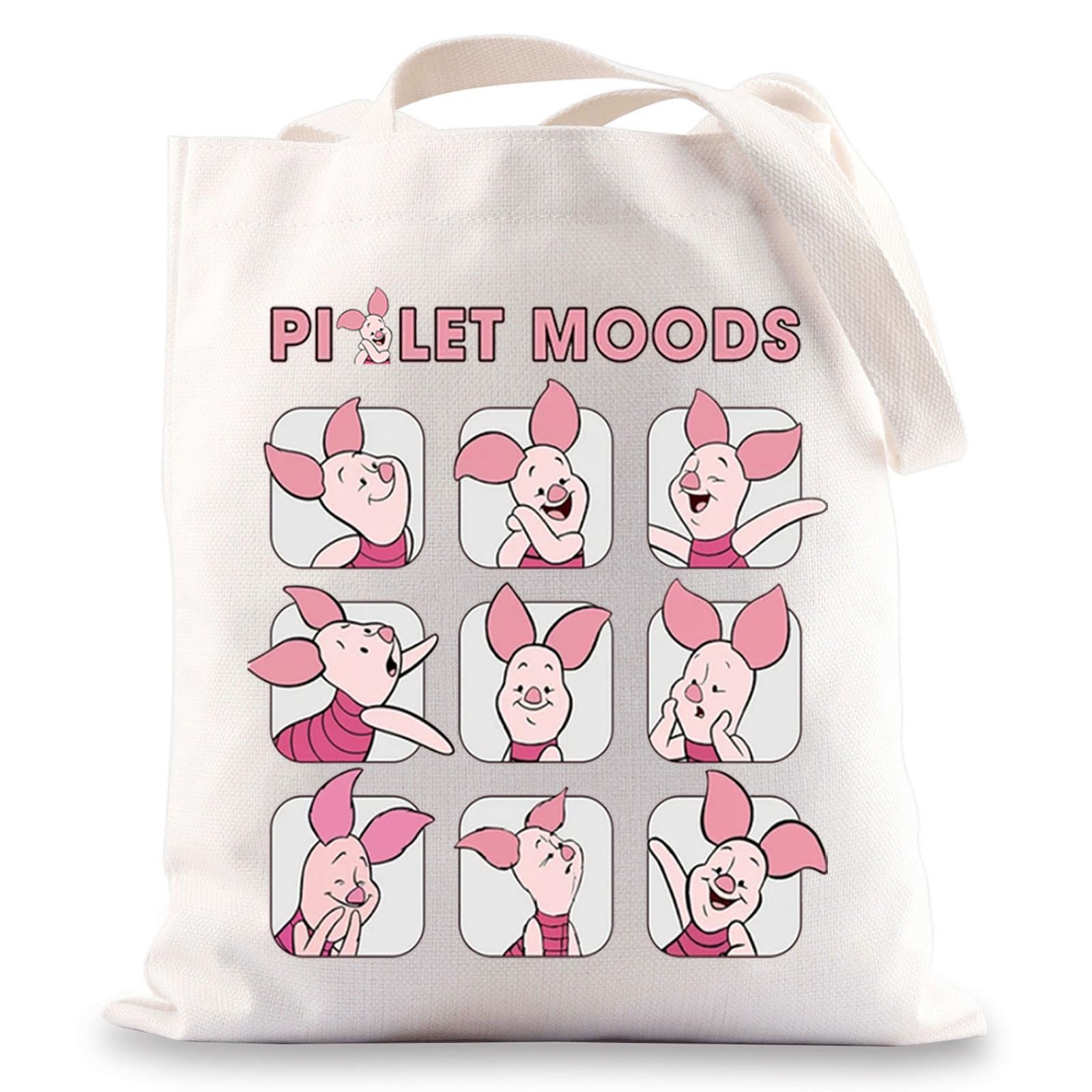 BWWKTOP Funny Piggy Tote Bag Pig Moods Inspired Gift Porkling Shoulder Bag Piggy Merchandise