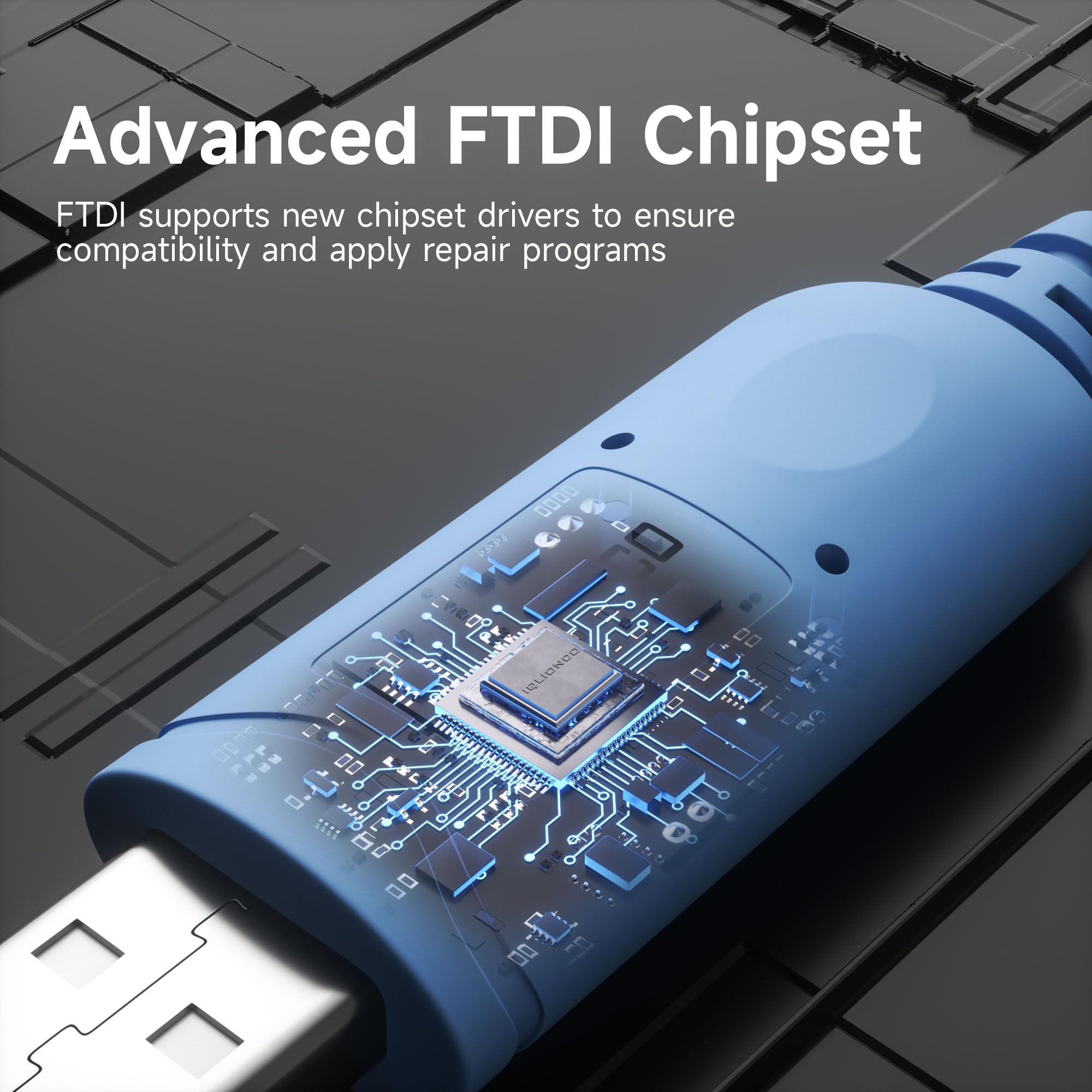USB tipo A a USB tipo Mini B, cable de consola con chipset FT232 (azul, 6 pies)