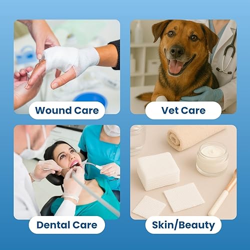 Miniatura 4 de HCS - Esponjas de gasa no tejidas de 2 x 2 pulgadas, no estériles, 4 capas (200 unidades), altamente absorbentes, cuadrados de baja pelusa,