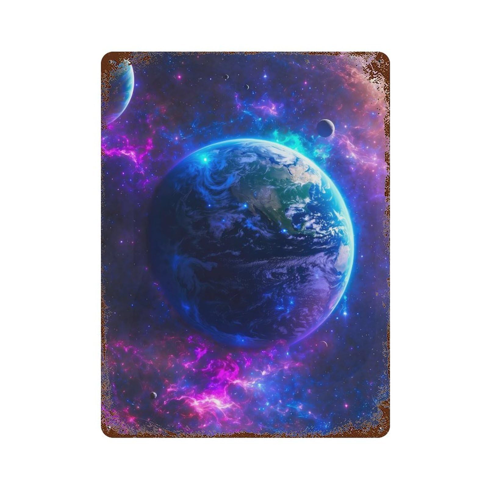 Rust Effect Galactic Ballet Rusty Metal Tin Sign 15.7"x11.8", Old School Wall Decor for Basement, Hobby Room And Garage Decor