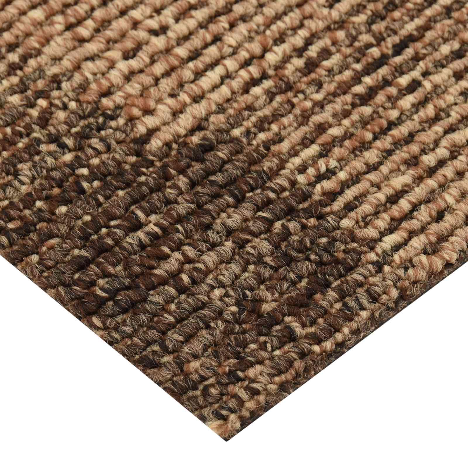 Teppichfliesen, 20 Stück, Braun, 50 x 50 cm