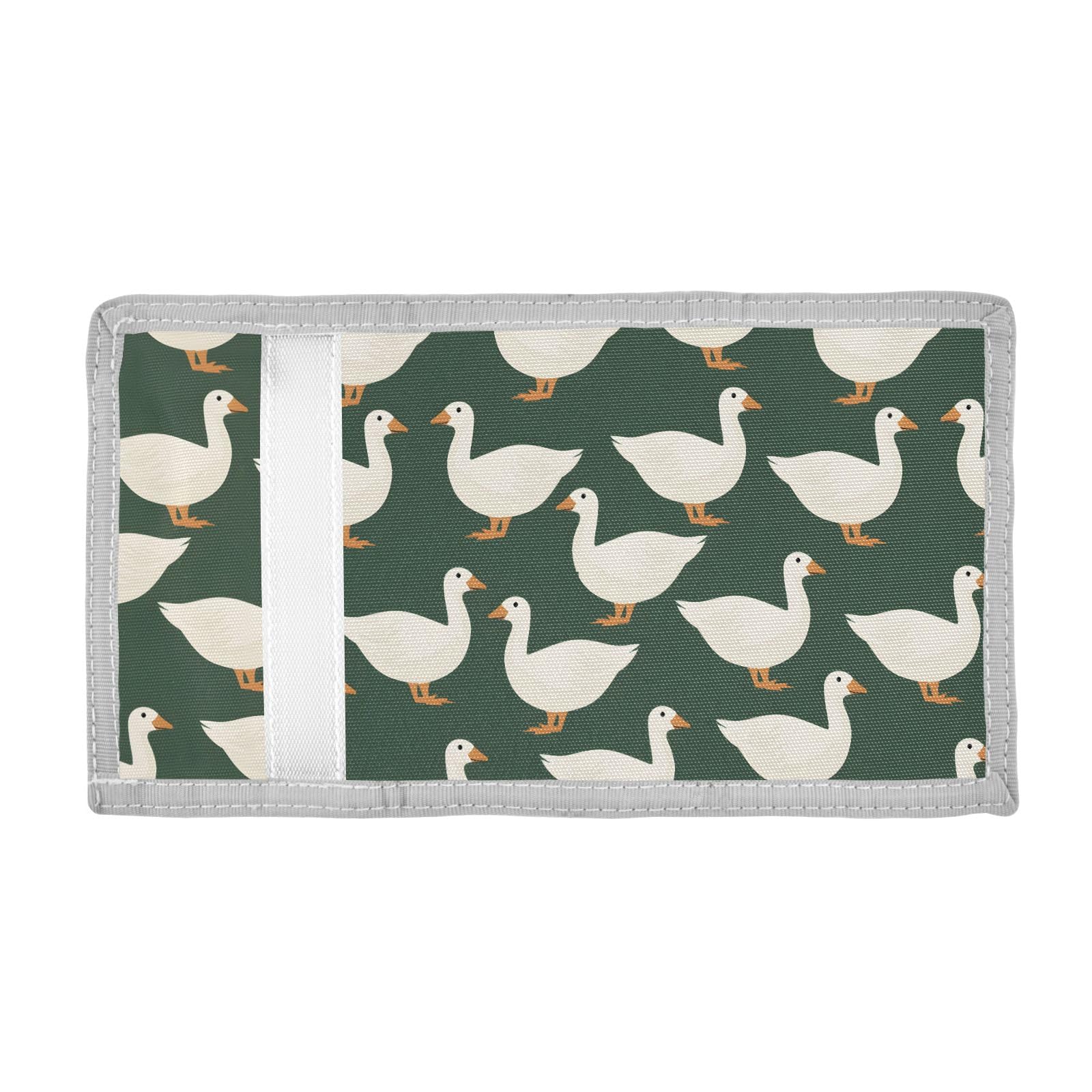 ALAZA Kids Wallets for Boys Girls Toddler Trifold Wallet Children Small White Duck Green with Zipper Coin Pocket