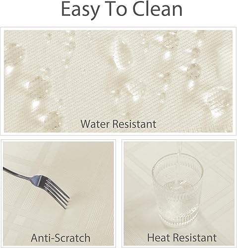 Miniatura 4 de JUCFHY - Mantel rectangular marroquí de tela jacquard a prueba de derrames y resistente al agua y al aceite mantel decorativo para uso exterior e