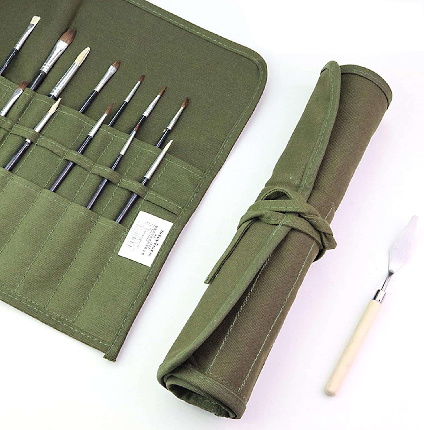 Paint Brush Case, 22-Slot Canvas Roll Up Holder for Artists