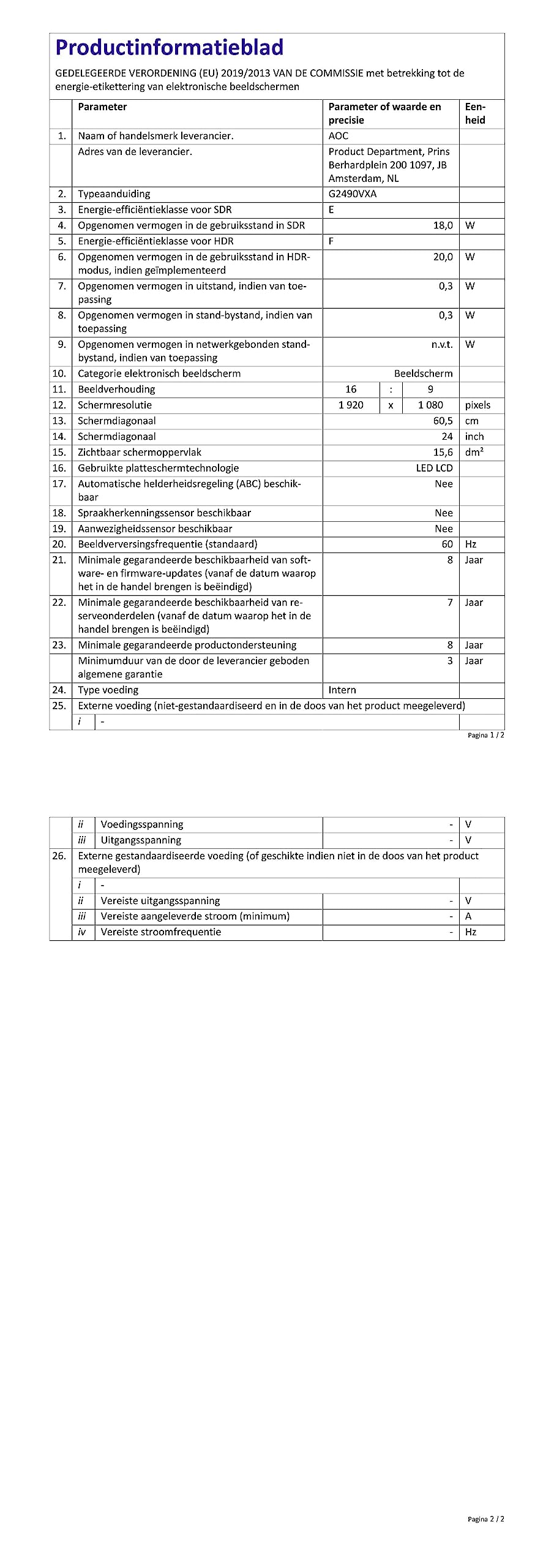 KOORUI Monitor 24 Inch, FullHD Gaming Monitor PC Scherm VA 1ms 165Hz