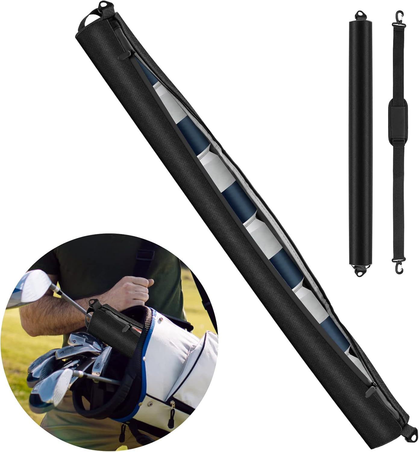 Beer Sleeve Golf Cooler Bag 7 Cans Insulated Cooler Sleeve Holds for Golf Bags