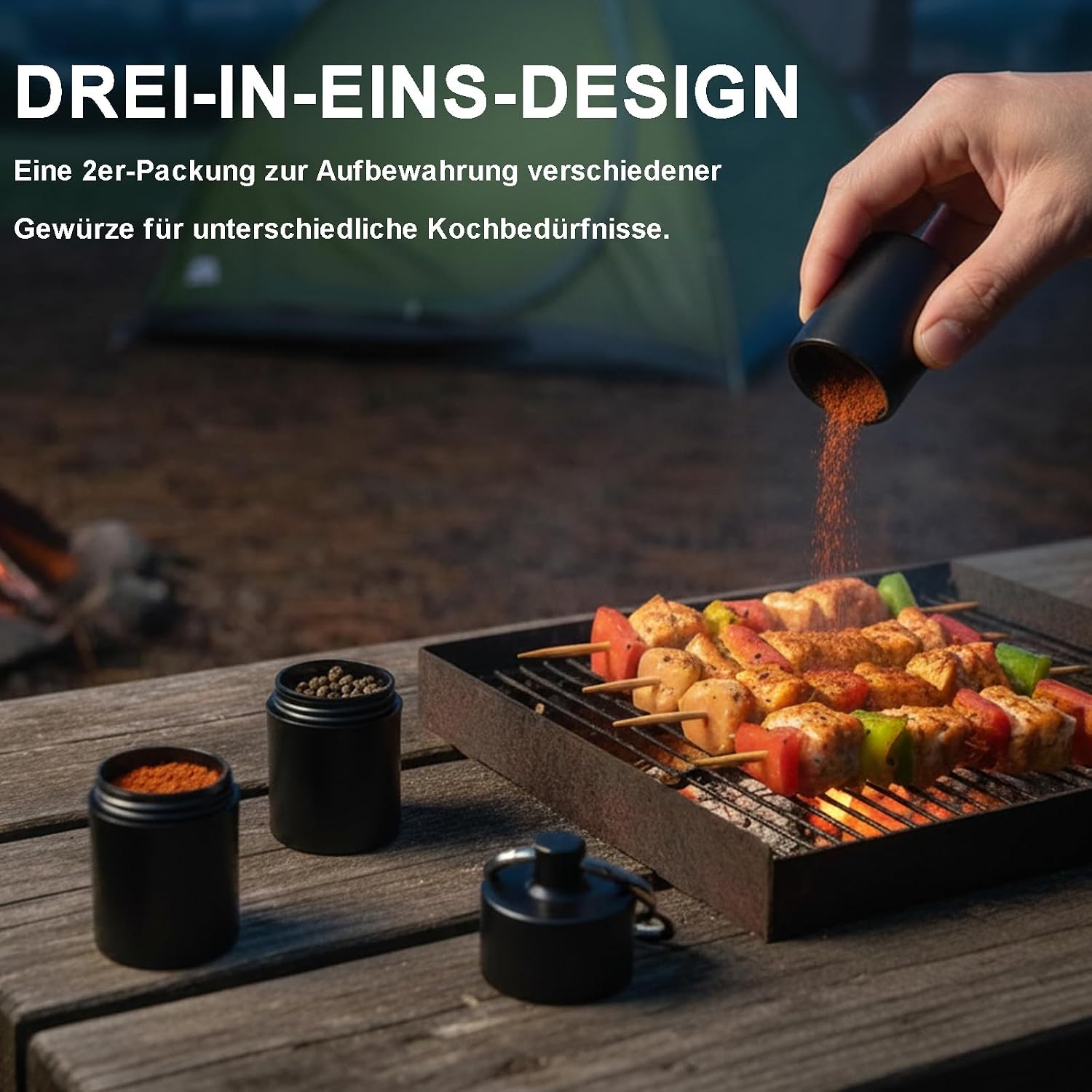 2 Stck Gewrzstreuer Camping Set 3-in-1 Mini Tunisia | Ubuy