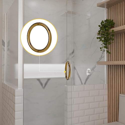 Miniatura 49 de BRIXWELL HC-6BTB-ACP - Manija de puerta de ducha de estilo circular de centro a centro de 6 pulgadas, montaje trasero con cobre antiguo