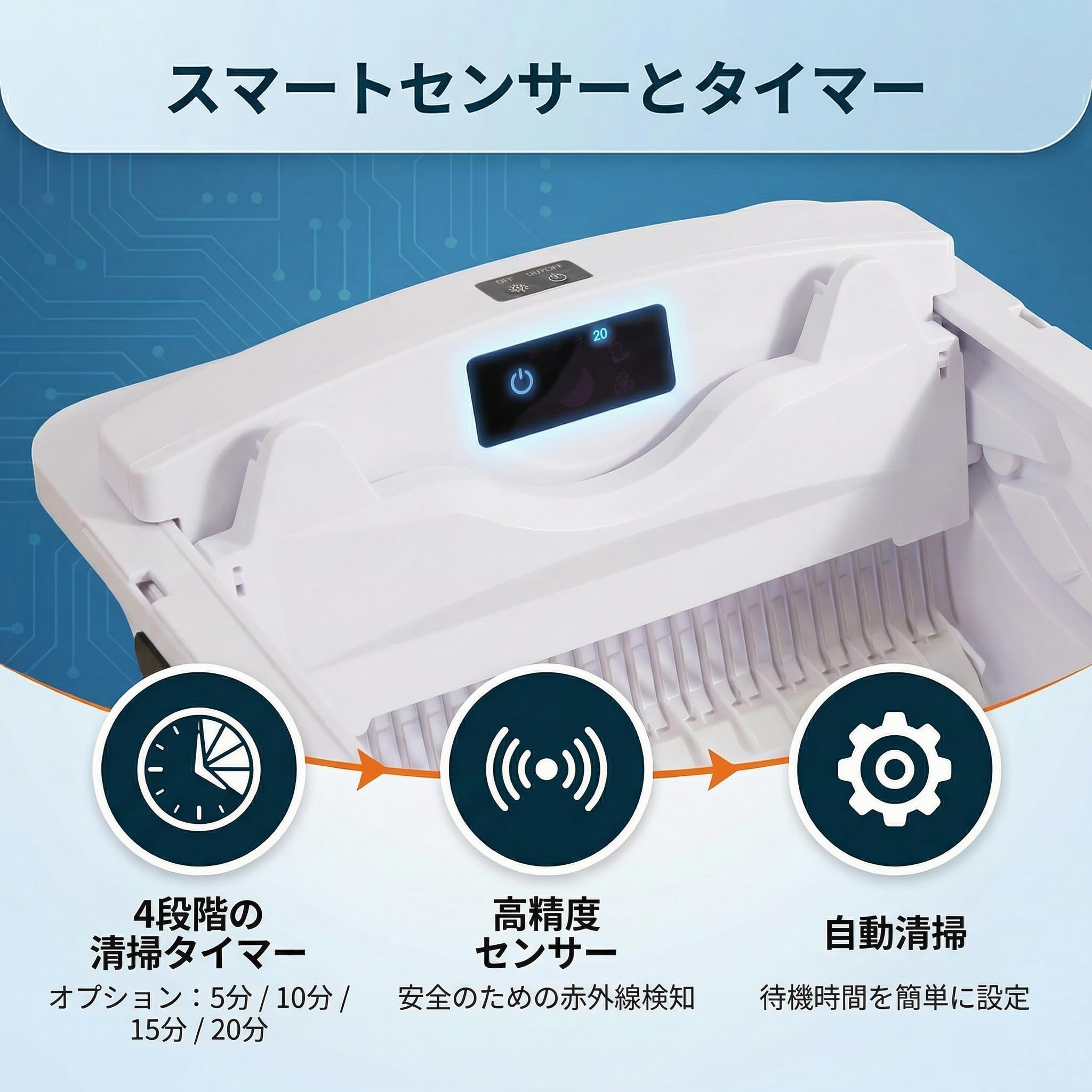 Amazon | Pandaloli 全自動猫トイレ 本体 大型猫用 多頭飼い対応: 自動