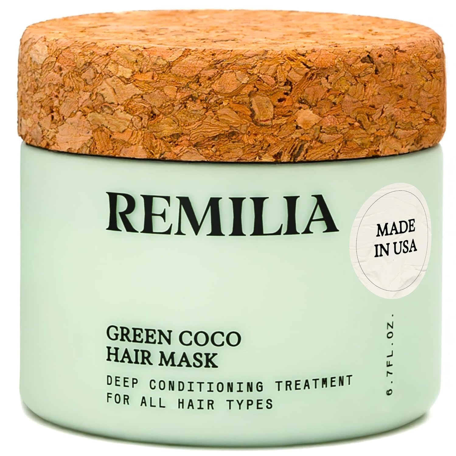 Remilia Hair Keratin Hair Mask for Dry Damaged Hair and Growth - Deep Repair Treatment Mask with Coconut Oil, Green Tea, Avocado, & Castor Oil - Hydrating & Soothing Vegan Protein Conditioner, 200ml
