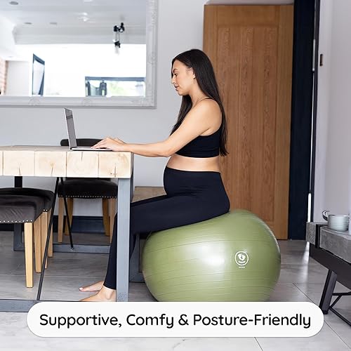 Miniatura 8 de BABYGO Birthing Ball for Pregnancy Maternity Labour & Yoga + Our 100 Page Pregnancy Book, Exercise, Birth & Recovery Plan, Anti-Burst Eco Friendly