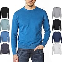 Castle Point Maglione pullover da uomo in cotone 100%, girocollo