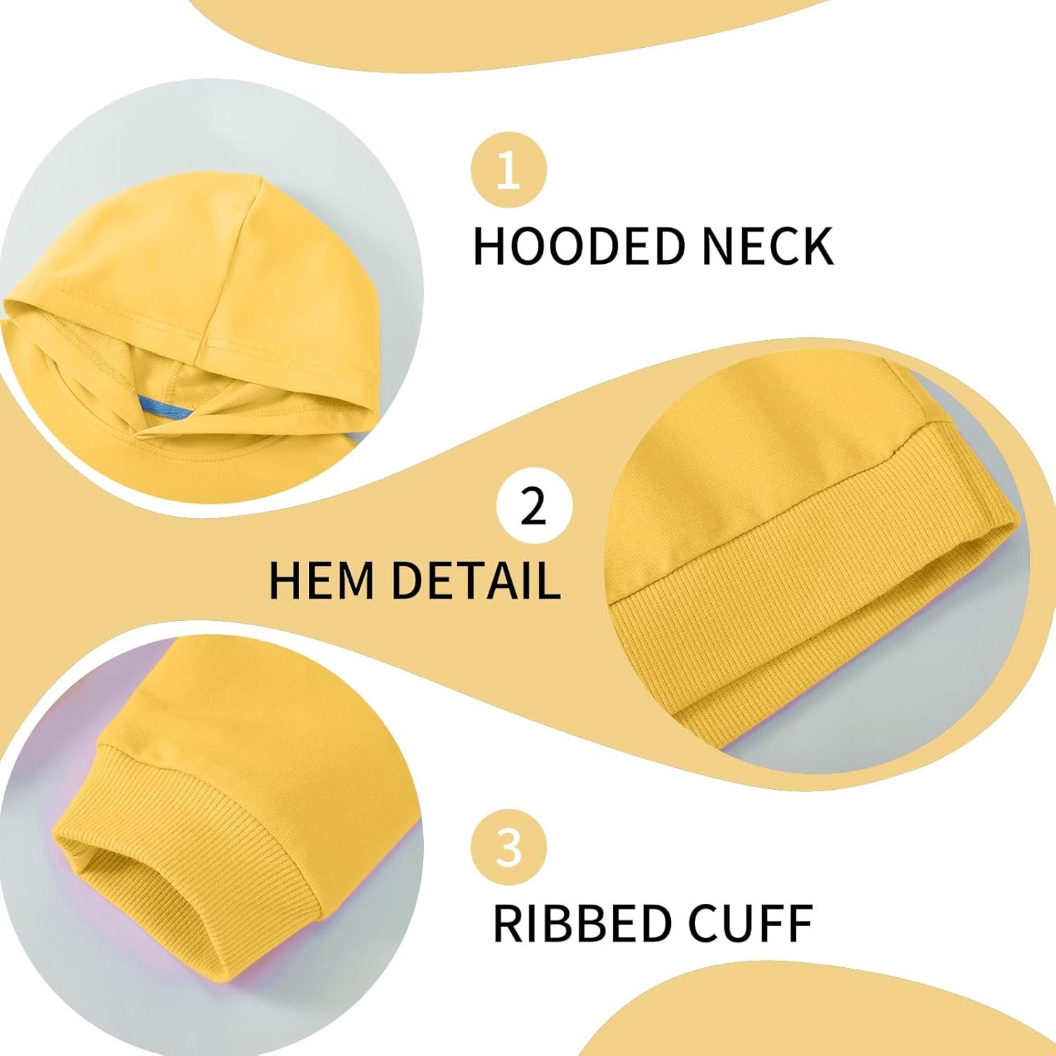 Cotton Kids Hoodie Light Weight Sweatshirt (Thin) Long Sleeve Boys Girls Fall Spring Pullover Clothes for Toddlers - Image 4