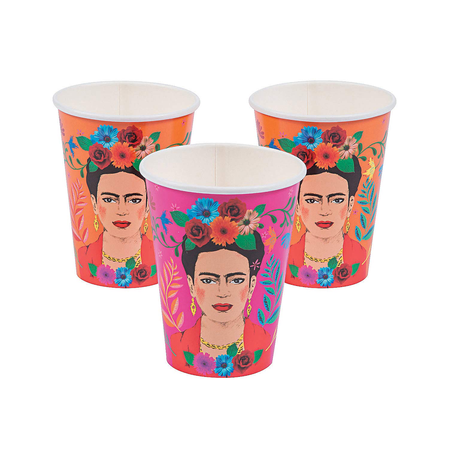 12 oz. Boho Frida Kahlo Disposable Paper Cups - 12 count