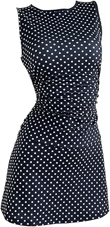 SweatyRocks Women's Polka Dots Print Sleeveless Ruched Mini Dresses ...