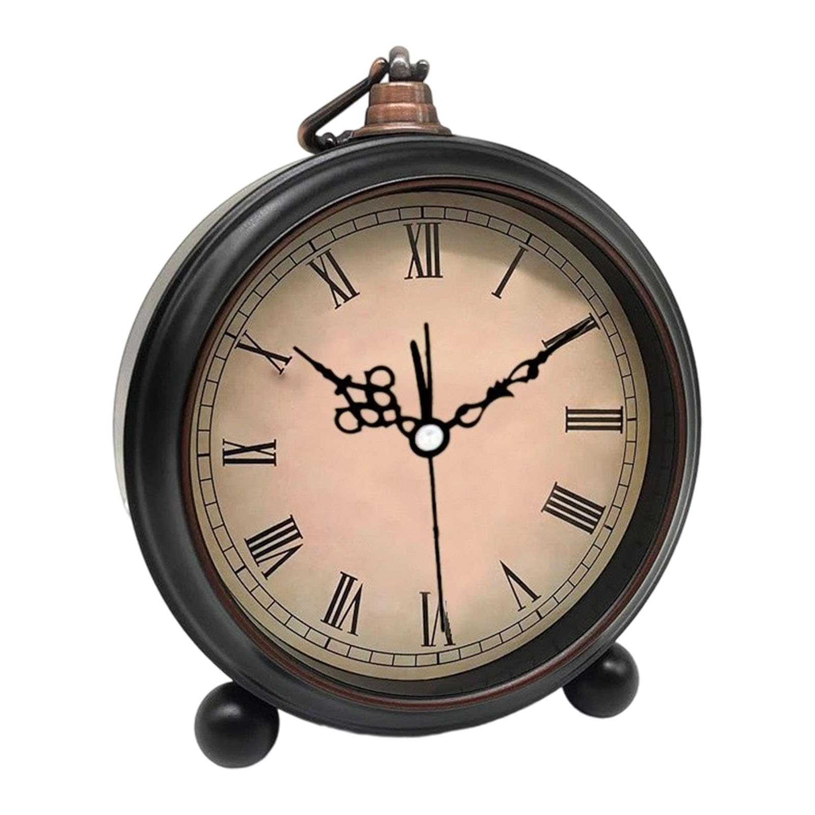 Xjdzineq Quiet Operations 5inch Alarm Clock with Vintage Metal Housing Battery Operated Bedsides Night Light for Home Not Ticking Alarm Clock
