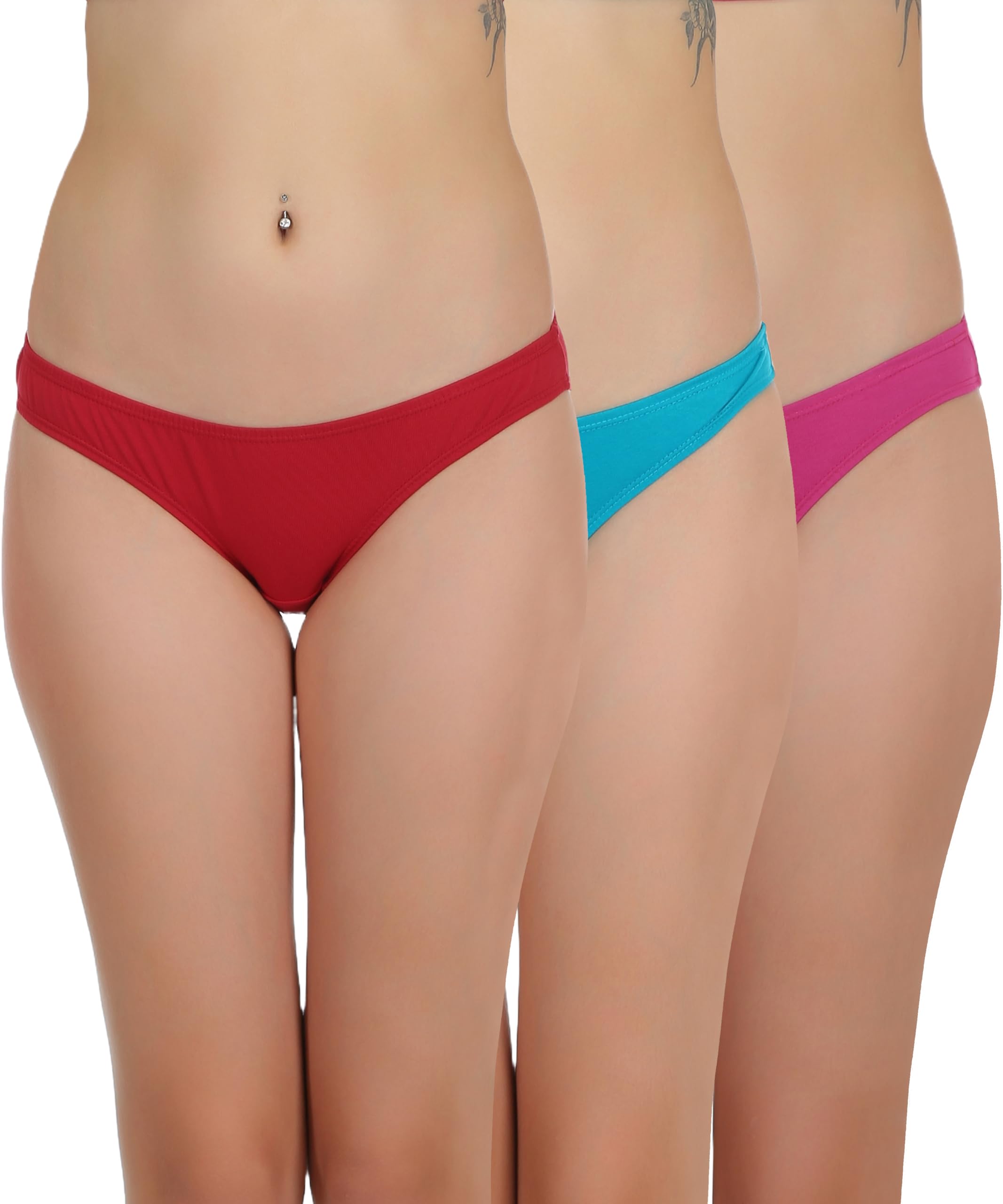 selfcare Solid Mid Rise Bikini Panty|Seamless Inner|Soft Stretch Everyday Innerwear|Mid Rise Comfortable Fit|Breathable Fabric|Concealed Waistband|_3,Pack of 2-picture-49