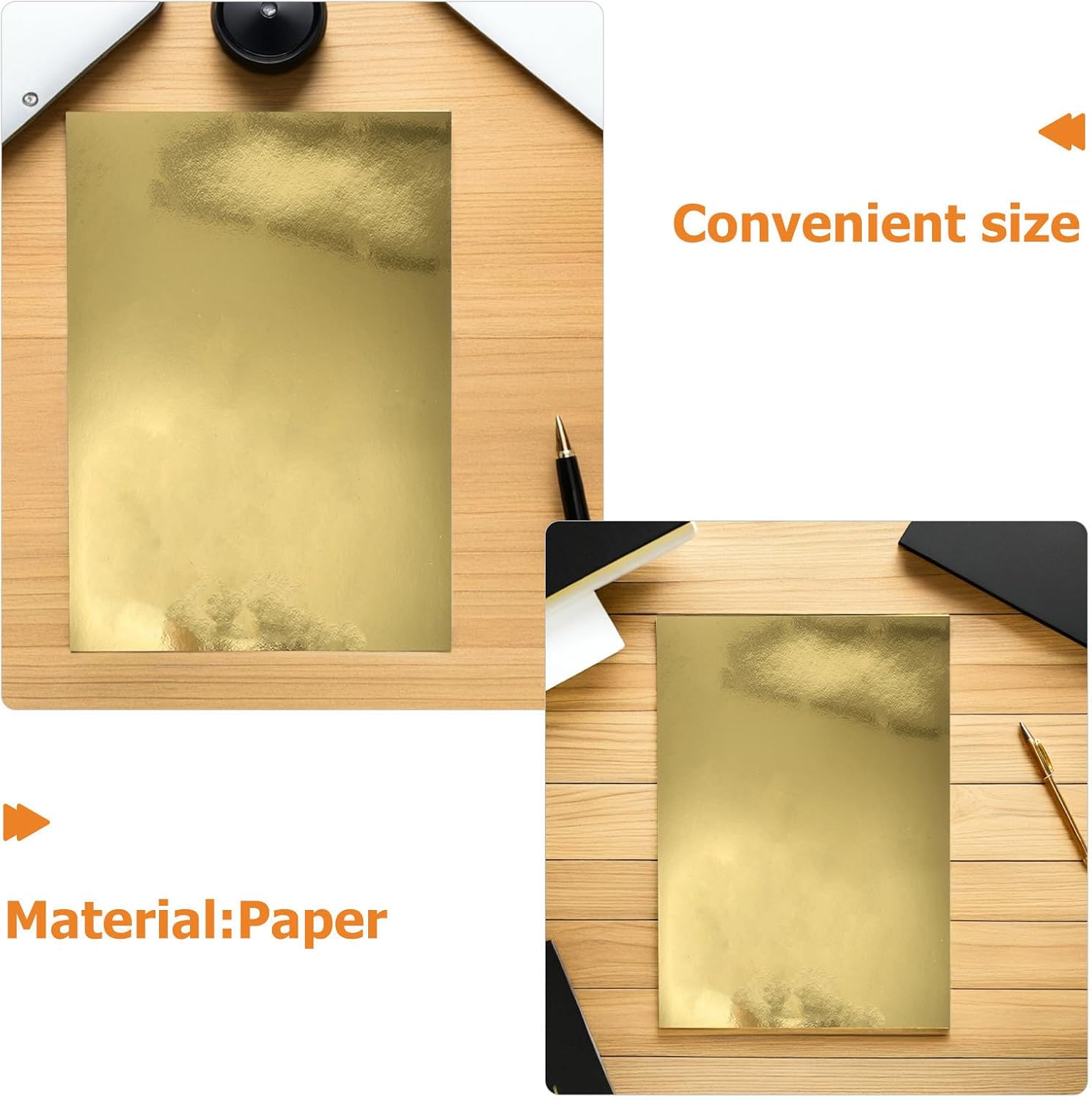 30pcs Cardstock Paper Metallic Gold 10.61x7.47 Inch for Crafting