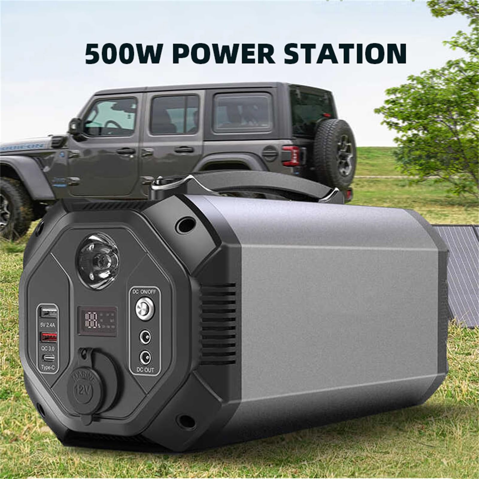 Estación de energía portátil de 500 W, generador de 444 Wh/120 000 mAh, batería de Litio de Respaldo, Onda sinusoidal Pura, generador Solar para Acampar al Aire Libre