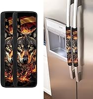 Vista 9 de Fundas para manija de refrigerador con bandera estadounidense de águila, 2 unidades, fundas ajustables para manijas de electrodomésticos, mantiene