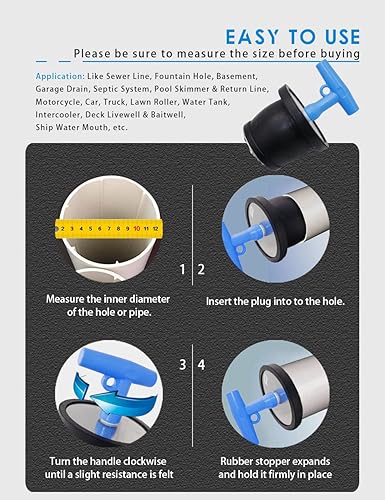Miniatura 4 de Tapones de drenaje, tapón de orificio de 1 a 1 516 pulgadas, tapón de acero inoxidable expandible para barco marino, tapón de acero inoxidable para