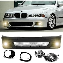 Front Bumper Body Kit+Fog Light Replacement Fit for BBMMWW E39 5Series M5 1996-2003 Bumper Fog lights Kit