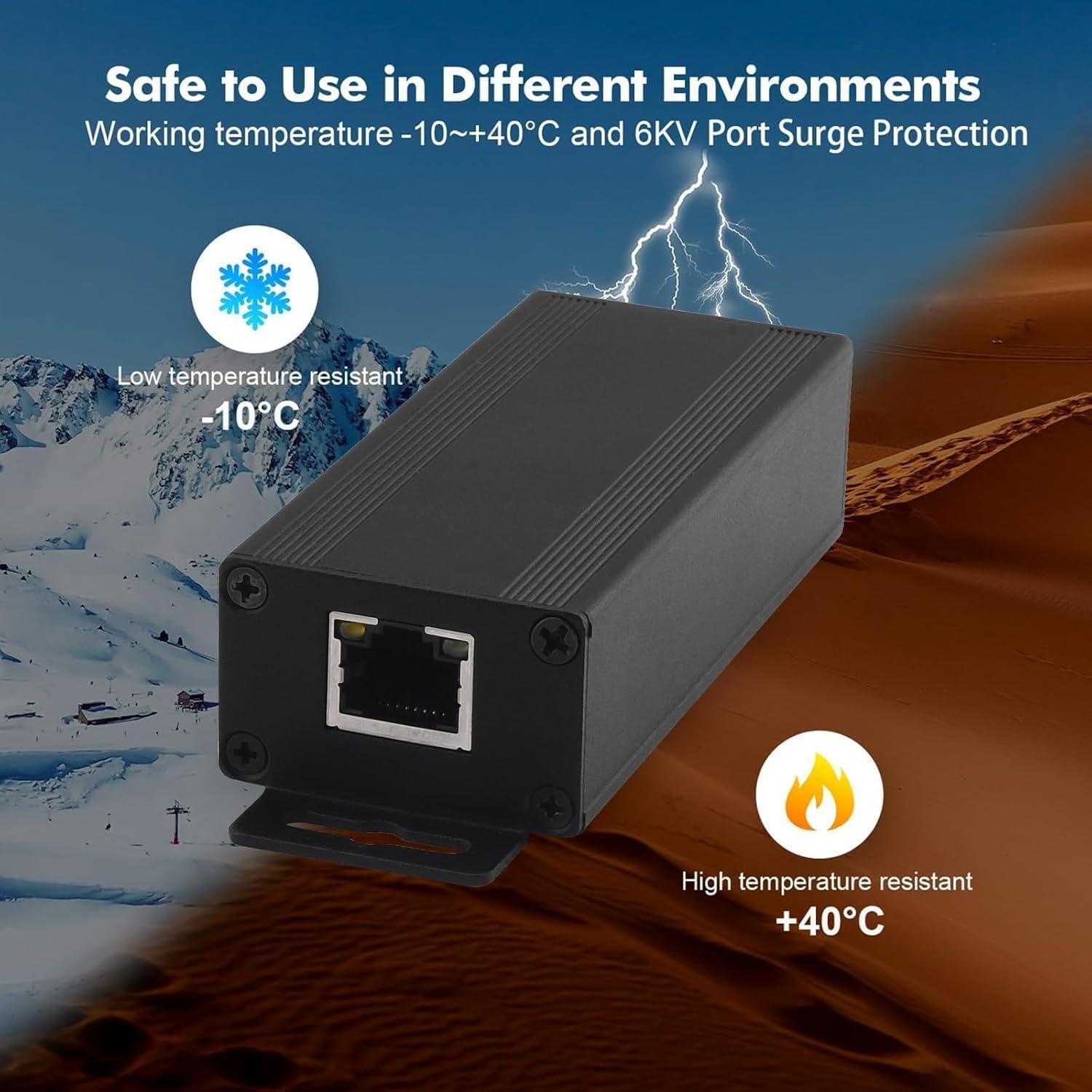Injecteur PoE Gigabit 90 W, 802.3af/at/bt PoE+ + adaptateur standard non PoE vers PoE, Plug & Play, extension de signal de 100 mètres pour la sécurité/les applications audio commerciales/IoT