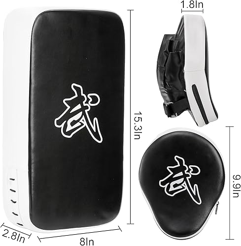 Miniatura 2 de WUWEOT Juego de guantes de boxeo 2 en 1, guantes de boxeo, almohadillas de enfoque y almohadilla de patada de taewondo, almohadillas de