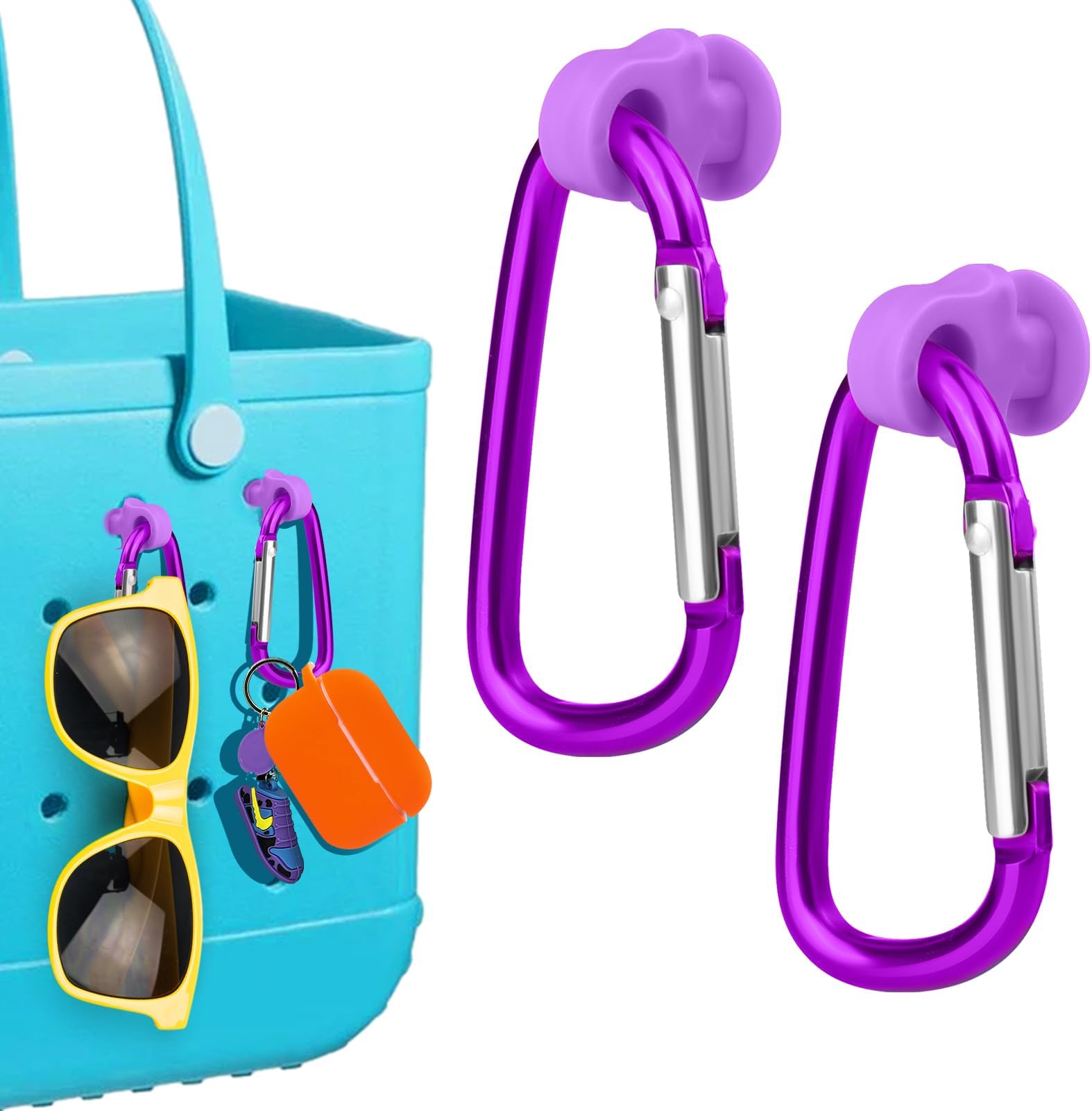 Mity rain Key Holder for Bogg Bag, Accessories for Bogg Bags Original X Large, Insert Charm Carabiner Keychain for Beach Bag