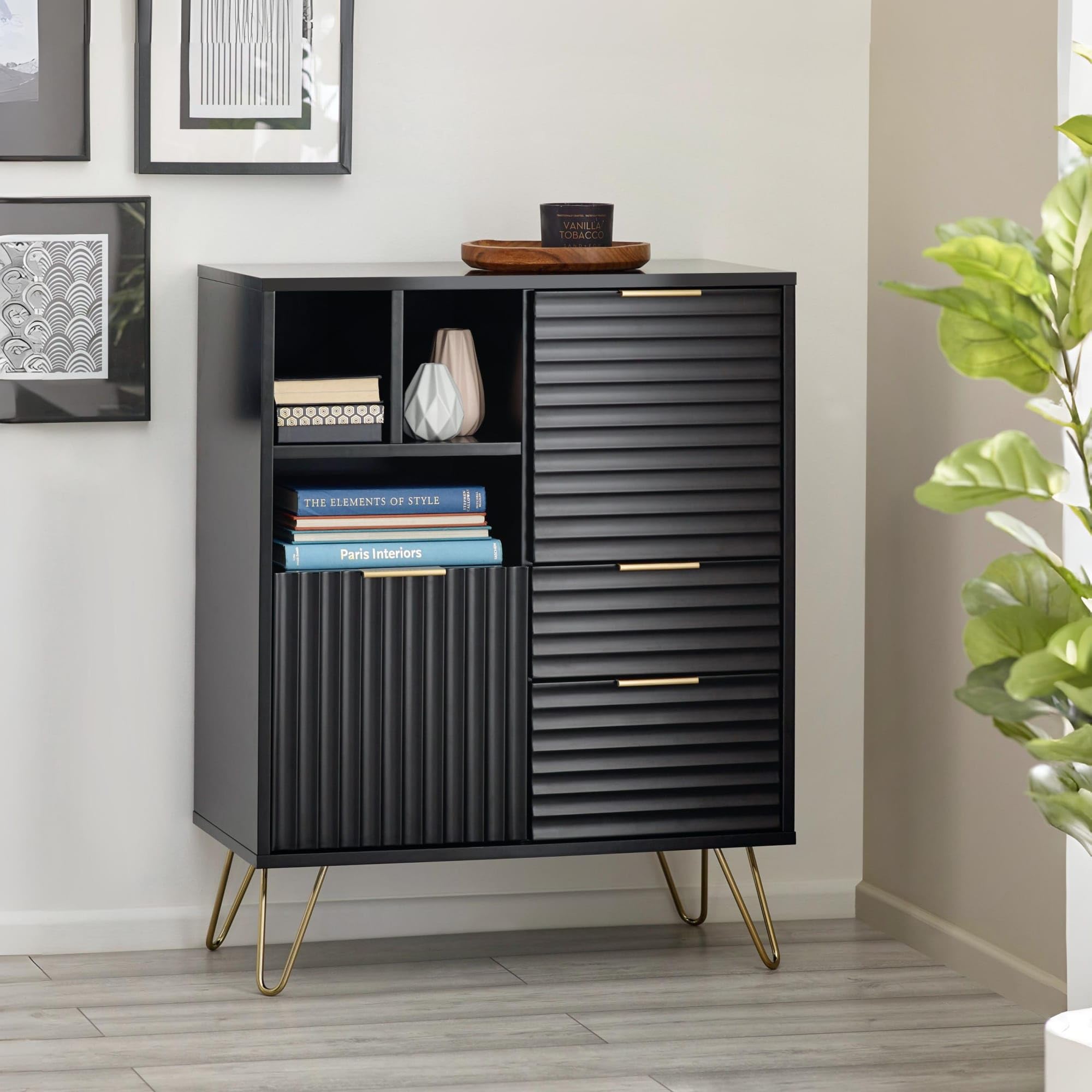 Julian Bowen Murano 2 Door 2 Drawer Sideboard - Black